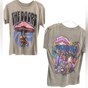The Doors graphic print gray taupe classic vintage‎ rock t-shirt size small new